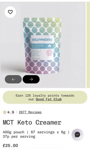 Willpowders mct keto creamer - mct,